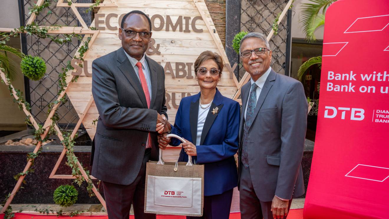 From left: Dr. Chris Kiptoo is the Principal Secretary - The National Treasury, Nasim Devji - DTB Group CEO and Murali Natarajan is - Managing Director & CEO DTB Kenya. PHOTO/COURTESY